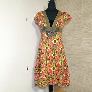 Women's Size 8 Free People Floral Empire Waist V-Neck Dress